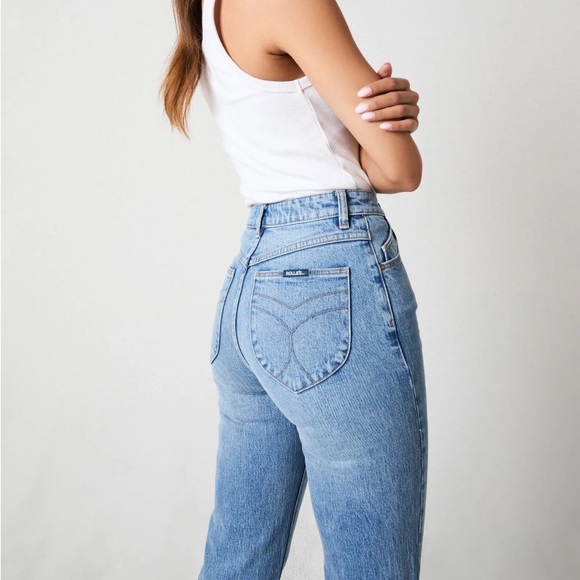 Rolla’s Original High Rise Straight Brad Blue Jeans - Picture 2 of 7